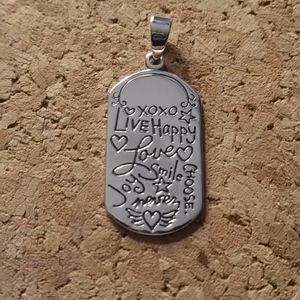 Inspirational dog tag Sterling Silver